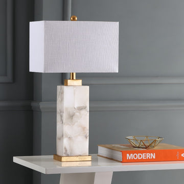 Elizabeth 27.5" Alabaster LED Table Lamp - JONATHAN Y